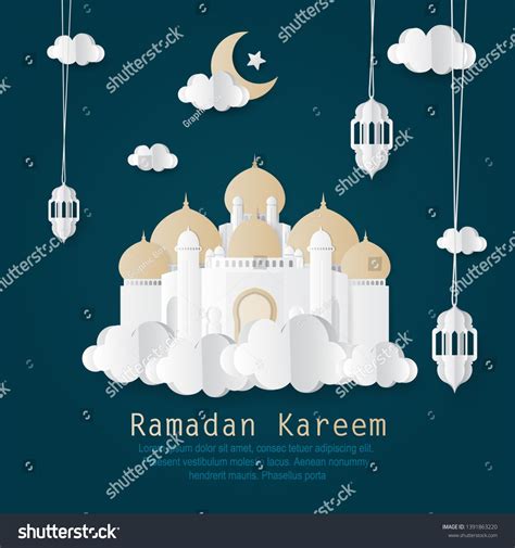 Vector Illustration Of Ramadan Kareem Greeting Banner Card Design With