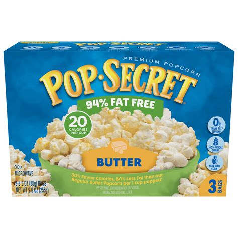 Pop Secret Microwave Popcorn 94 Fat Free Butter 3 Oz 3 Ct