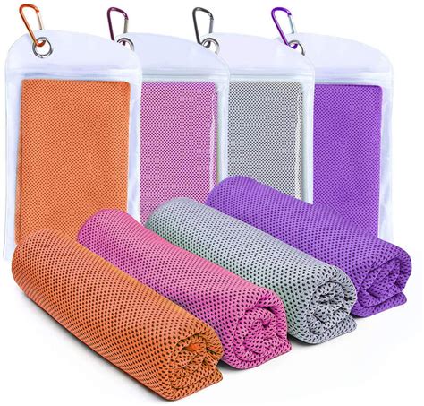 4 Packs Cooling Towel 40x 12 Ice Sports Towel Cool Neck Towel Soft
