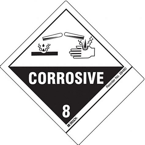 Corrosive 4 In Label Wd Dot Container Label 9cg3428480ls Grainger