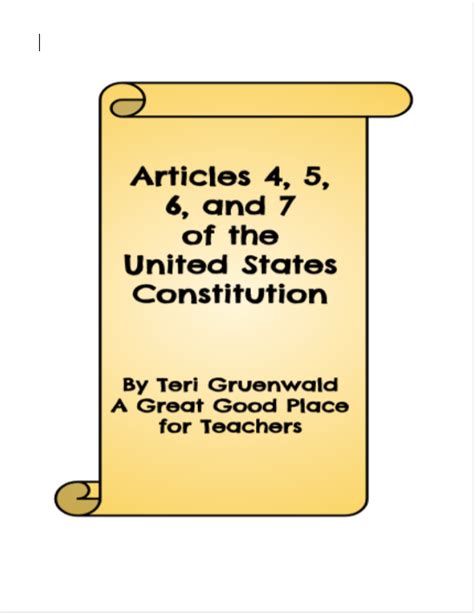 Articles 4 5 6 And 7 Of The United States Constitution By Teach Simple