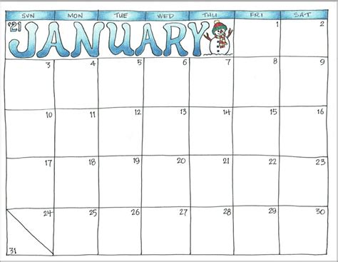 2021 Scrapbook Calendar January Calendar Printables Scrapbook