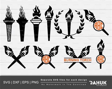 Burning Torch Svg Torch Clipart Burning Torch Silhouette Etsy