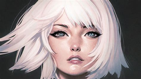 White Hair Eyes Kuvshinov Ilya Wallpaper And Background Character