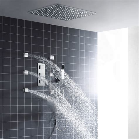 best luxury shower fontana glasgow 24 led ceiling rainfall shower head set with body jets