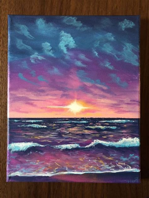 Easy Watercolor Ideas Ocean Easy Sunset Ocean Seascape