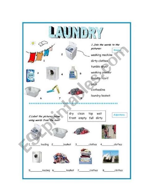 Laundry Esl Worksheet By Turij