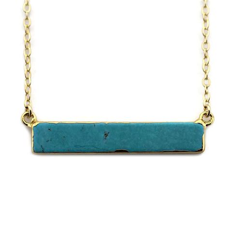 Amazon Com Turquoise Bar Necklace Handmade