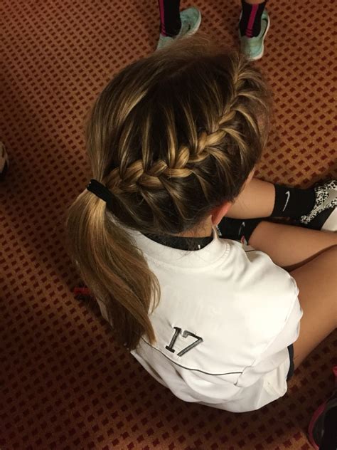Perfect Braid For A Volleyball Game Thick Hair Styles Volleyball