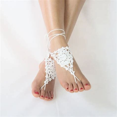 Bride Crochet Barefoot Sandals Nude Shoes Wedding Foot Jewelry My XXX