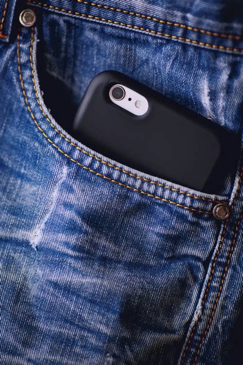 Mobile Phone In Jeans Pocket Close Up Stock Photo Image Of Cell