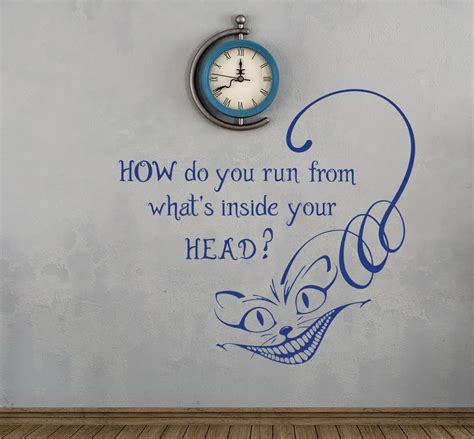 Hwhd Alice In Wonderland Wall Decal Cheshire Cat Quote Vinyl Stickers