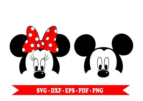 Mickey E Minnie Mouse Svg Clip Art Formato Digitale Svg Epsdxf Png