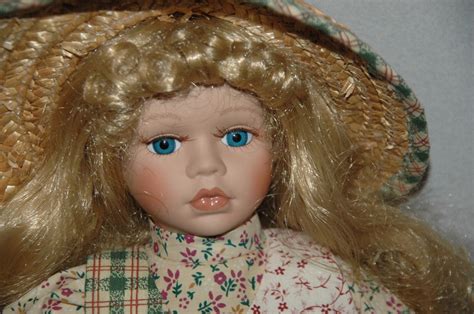 Dandee Collector S Choice Series Porcelain Bisque Doll Cloth Body 15 Straw Hat Ebay
