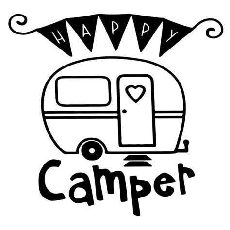 Coloring pages ~ coloring pages camper fresh free winter model. Happy Camper Stencil - DIY Art in a Box