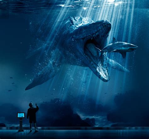 Mosasaurus Shark Snack Poster From Jurassic World 2018 Wallpaper Hd Movies 4k Wallpapers