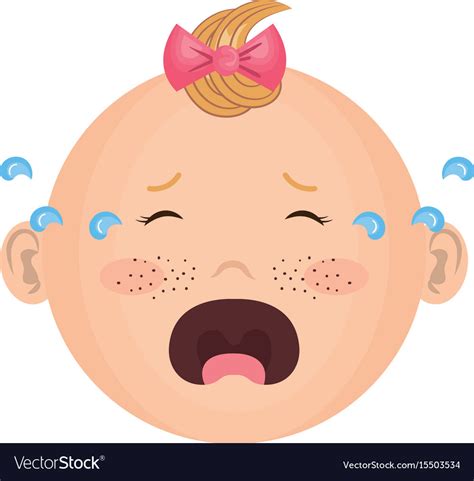 Baby Face Crying Royalty Free Vector Image Vectorstock
