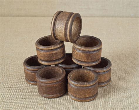 Vintage Wooden Napkin Rings Set Of 8 Wooden Napkin Rings Napkin