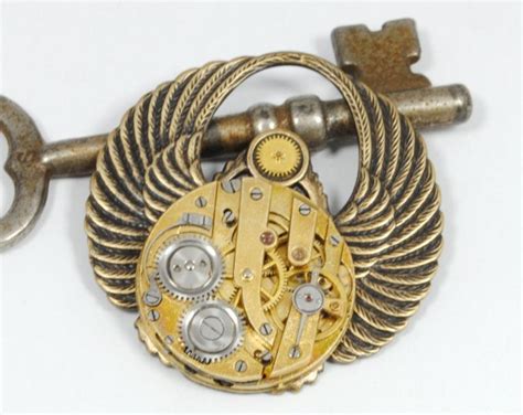Steampunk Pin Mens Steampunk Hat Pin Vintage Watch Brooch Pin Etsy