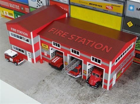 Scale 143 Diorama Fire Station Set Diorama Model Kit Display