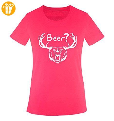 Comedy Shirts Beer BÄr Geweih Damen T Shirt Sorbet Weiss Gr S Shirts Mit Spruch