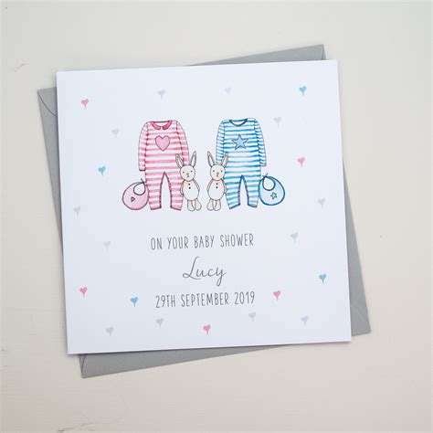 Personalised Twins Baby Shower Card Handmade Personalised Etsy