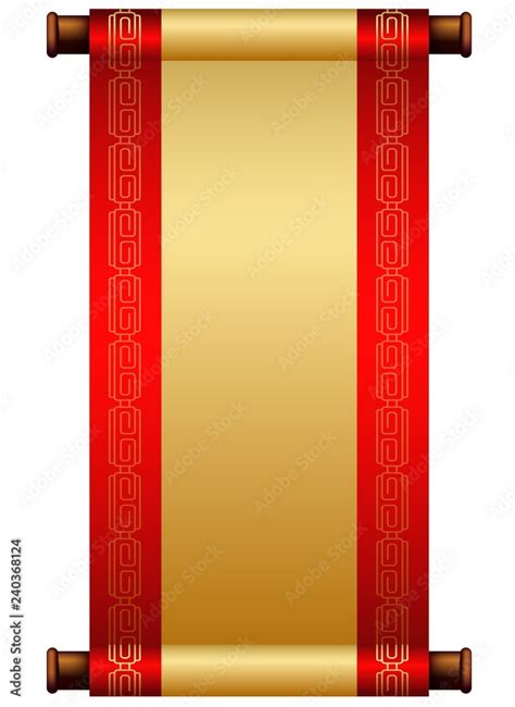 Chinese Scroll Illustration With Place For Your Text Vector Keyword