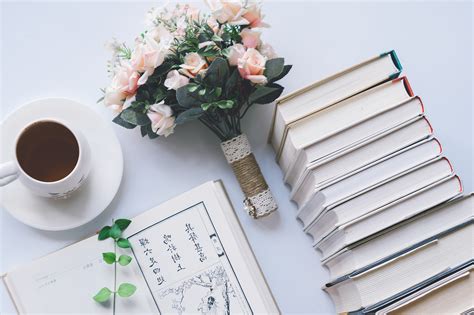 Coffee Coffee Cup Flowers Books Hd Wallpaper