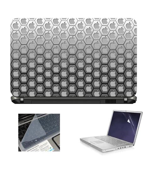 Print Shapes Apple Texture 3 In 1 Laptop Skin With Screen Protector And