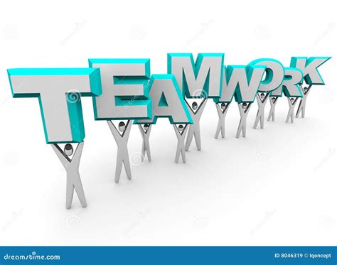 Team Lifting The Word Teamwork Stock Illustration Illustration Of