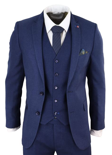 Mens Navy Blue Slim Fit Piece Suit Buy Online Happy Gentleman