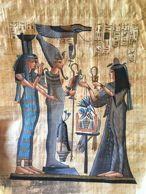 Ancient Egyptian Art On Egyptian Papyrus Unique Handmade Art For Sale