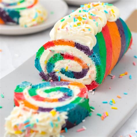 Rainbow Funfetti Cake Roll