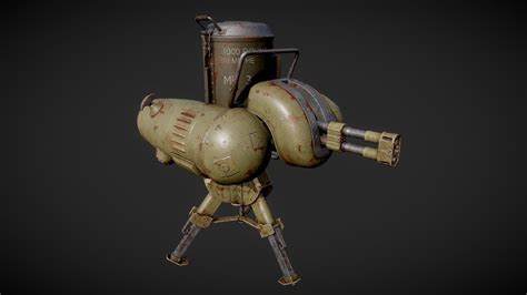 Sketchfab Fallout Turretsentry Model Mk 3 Preview