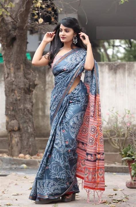 Pure Cotton Womens Sareesprinted Cotton Sareestrendy Cotton Sarees