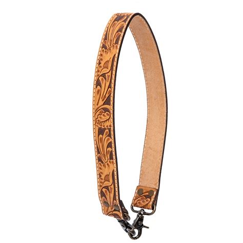 American Darling Tooled Leather Purse Strap Tan