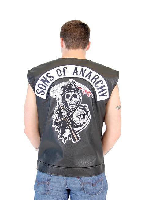 Soa Sons Of Anarchy Black Leather Highway Biker Vest Clothing