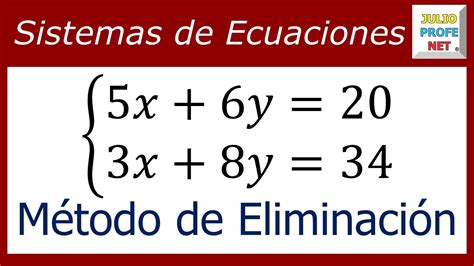 Sistema De Ecuaciones Lineales 2×2 Por MÉtodo De EliminaciÓn Youtube