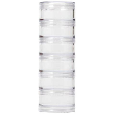 Storage Stackable Clear Containers 6 For Beads Crafts Findings Small