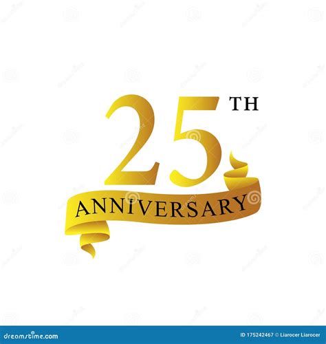 Ribbon Anniversary 25th Years Logo Stock Vector Illustration Of