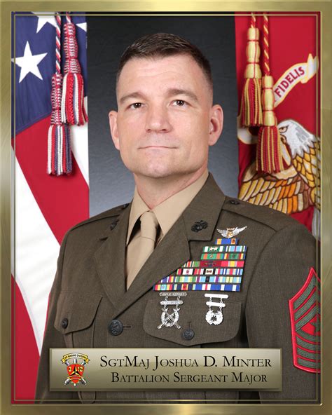 Sergeant Major Joshua D Minter 3rd Marine Division Biography