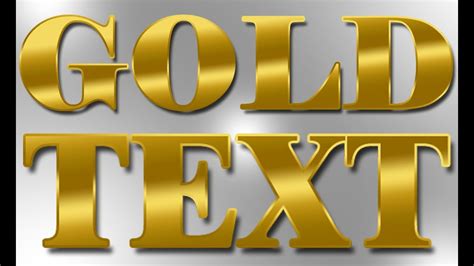 Realistic Gold Gradient Photoshop Text Effect Tutorial Hd Youtube