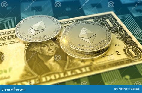 Shiny Ethereum Crypto Currency Background Editorial Image
