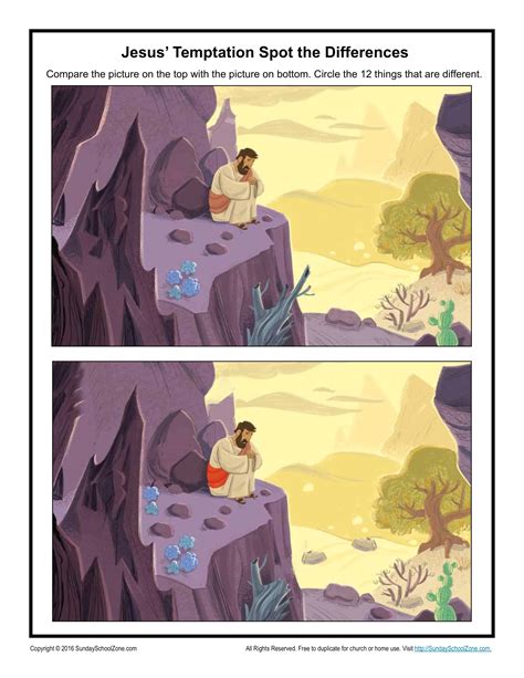 Broadcasted on august 26, 2015. Jesus' Temptation Spot the Difference - Children's Bible ...
