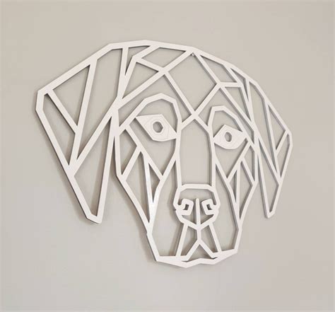 Geometric Wooden Dog Wall Art Wall Hangings Dog Decorations Etsy