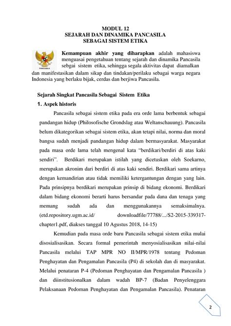 SOLUTION: 12 sejarah dinamika pancasila sebagai sistem etika - Studypool