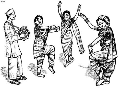 Folk Dances Of India Coloring Pages Indian Classical Lavani Coloring