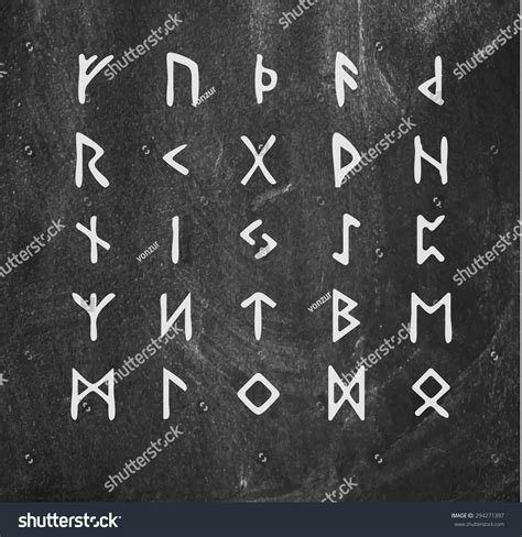 Alphabet With Ancient Old Norse Runes Futhark Stock Vector Image Images