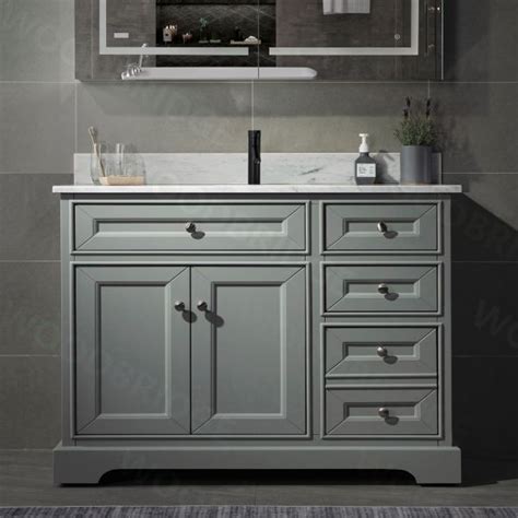 Keep water splashes away from your floor with the best undermount bathroom sinks. 【WOODBRIDGE 42" x 21" Solid Wood Vanities in Grey with ...