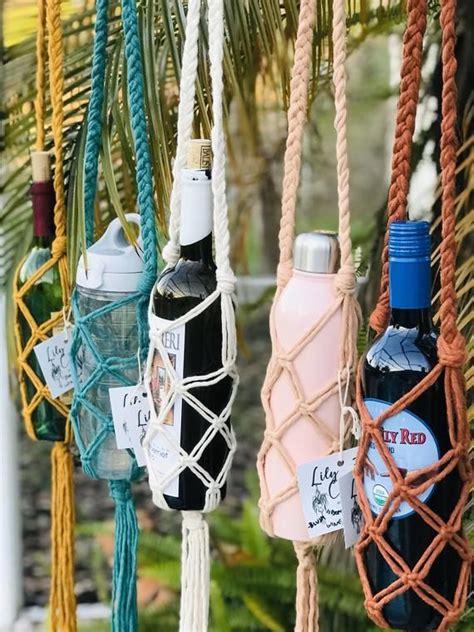 Check spelling or type a new query. Macrame Feather Wine Water Bottle Sling Handmade Macrame | Etsy in 2020 | Bottle sling, Wine ...